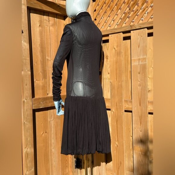 🆕 RAT & BOA 🧿 NWOT Lui Sheer Mesh Long Sleeve Mini Dress, Black - Sz L - Picture 7 of 16